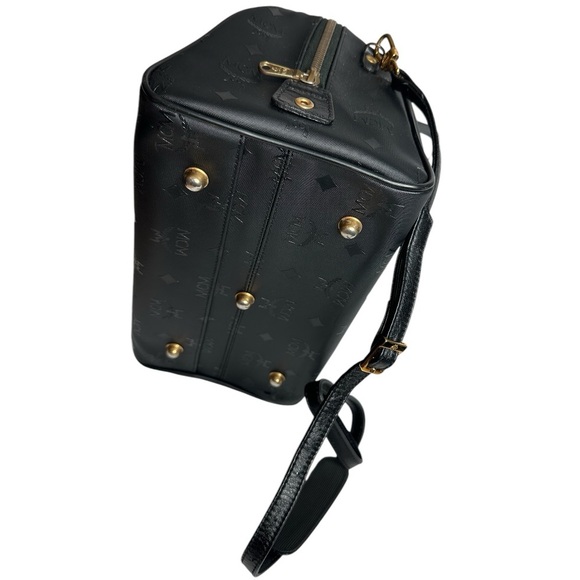 MCM Black Visetos Nylon & Leather Boston Style Crossbody Satchel Bag ~EUC - Picture 10 of 13